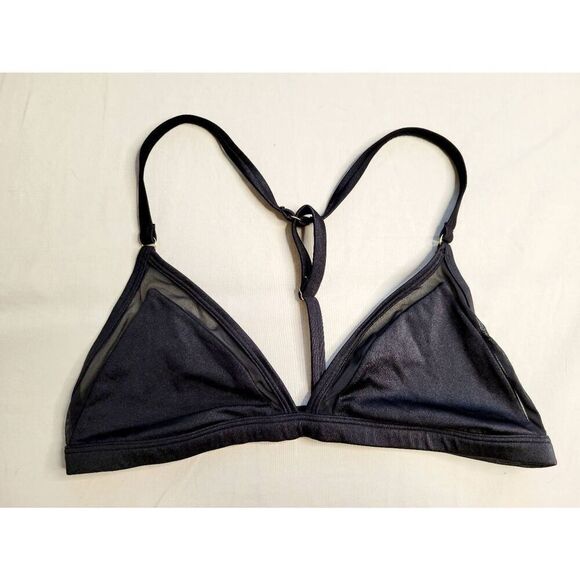 Swim top Bra Victoria's Secret Pink  black racerback  large mesh trim - Picture 6 of 6